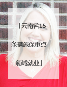 云南省15条措施保重点领域就业