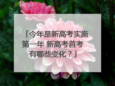今年是新高考实施第一年 新高考首考有哪些变化？