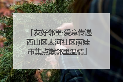 友好邻里·爱意传递 西山区太河社区萌娃市集点燃邻里温情