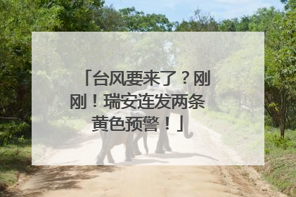 台风要来了？刚刚！瑞安连发两条黄色预警！