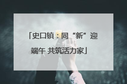 史口镇：同“新”迎端午 共筑活力家