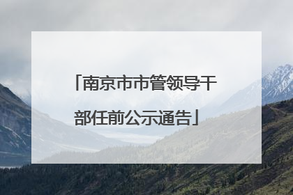 南京市市管领导干部任前公示通告