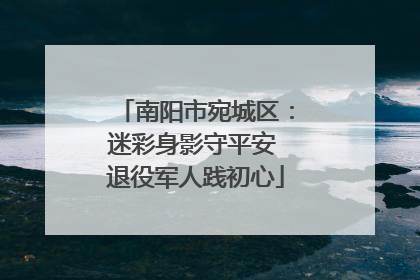 南阳市宛城区：迷彩身影守平安 退役军人践初心