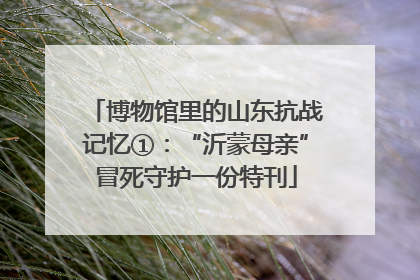 博物馆里的山东抗战记忆①：“沂蒙母亲”冒死守护一份特刊