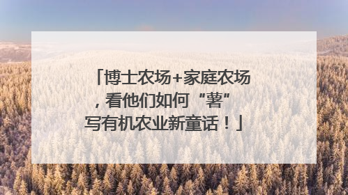 博士农场+家庭农场，看他们如何“薯” 写有机农业新童话！