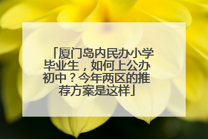 厦门岛内民办小学毕业生，如何上公办初中？今年两区的推荐方案是这样