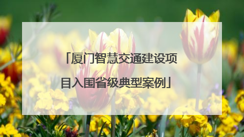 厦门智慧交通建设项目入围省级典型案例