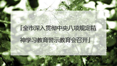 全市深入贯彻中央八项规定精神学习教育警示教育会召开