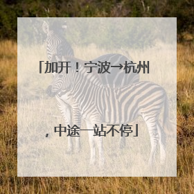 加开！宁波→杭州，中途一站不停