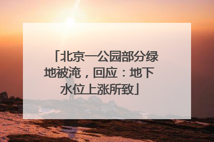 北京一公园部分绿地被淹，回应：地下水位上涨所致