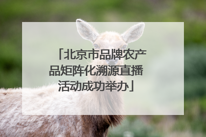 北京市品牌农产品矩阵化溯源直播活动成功举办