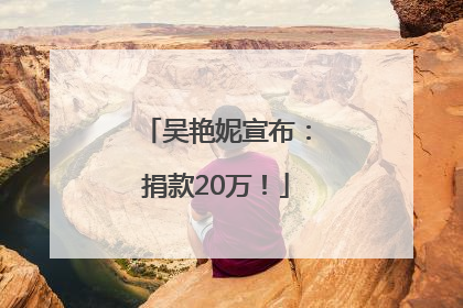 吴艳妮宣布：捐款20万！