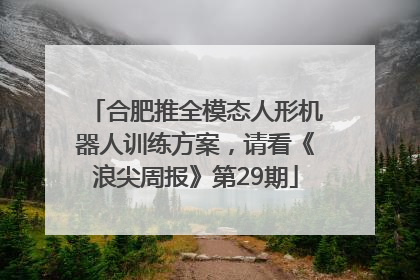 合肥推全模态人形机器人训练方案，请看《浪尖周报》第29期