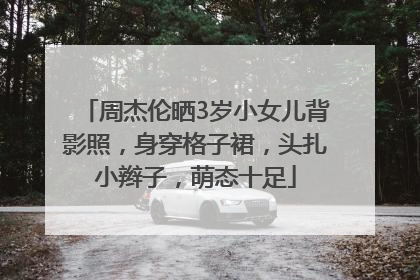 周杰伦晒3岁小女儿背影照，身穿格子裙，头扎小辫子，萌态十足