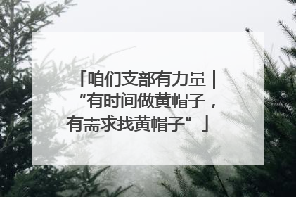 咱们支部有力量｜“有时间做黄帽子，有需求找黄帽子”