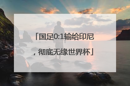 国足0:1输给印尼，彻底无缘世界杯