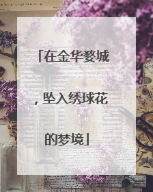 在金华婺城，坠入绣球花的梦境