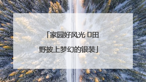 家园好风光 ⎮田野披上梦幻的银装