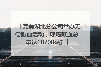 完美湖北分公司举办无偿献血活动，现场献血总量达10700毫升