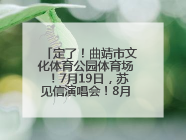 定了！曲靖市文化体育公园体育场！7月19日，苏见信演唱会！8月16日，萧敬腾演唱会！