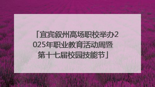 宜宾叙州高场职校举办2025年职业教育活动周暨第十七届校园技能节