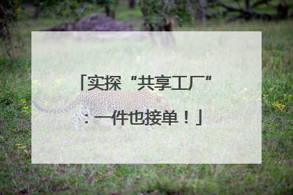 实探“共享工厂”：一件也接单！