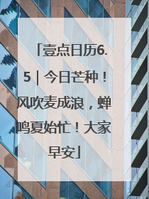 壹点日历6.5｜今日芒种！风吹麦成浪，蝉鸣夏始忙！大家早安