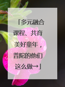 多元融合课程、共育美好童年，普陀的他们这么做→