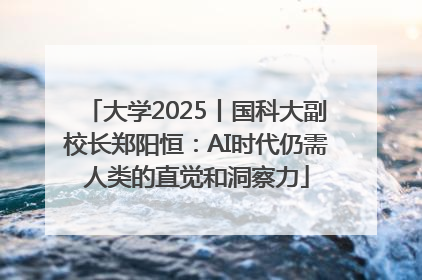 大学2025丨国科大副校长郑阳恒：AI时代仍需人类的直觉和洞察力