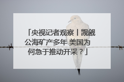 央视记者观察丨觊觎公海矿产多年 美国为何急于推动开采？