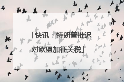 快讯：特朗普推迟对欧盟加征关税
