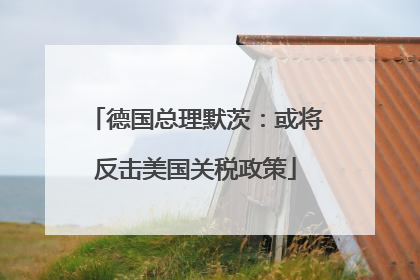 德国总理默茨：或将反击美国关税政策