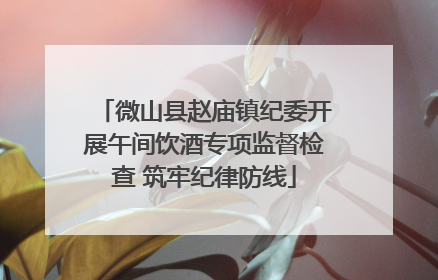 微山县赵庙镇纪委开展午间饮酒专项监督检查 筑牢纪律防线
