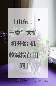 山东：“三夏”大忙将开始 机收减损在田间