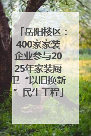 岳阳楼区：400家家装企业参与2025年家装厨卫“以旧换新”民生工程