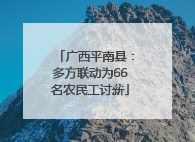 广西平南县：多方联动为66名农民工讨薪