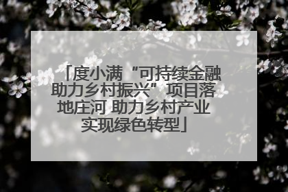 度小满“可持续金融助力乡村振兴”项目落地庄河 助力乡村产业实现绿色转型