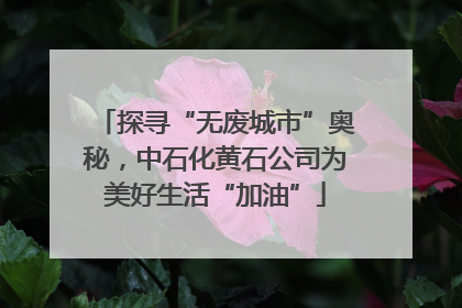 探寻“无废城市”奥秘，中石化黄石公司为美好生活“加油”