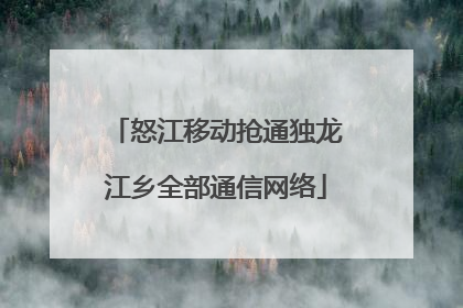 怒江移动抢通独龙江乡全部通信网络