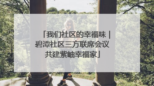 我们社区的幸福味｜碧潭社区三方联席会议共建紫岫幸福家