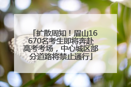 扩散周知！眉山16670名考生即将奔赴高考考场，中心城区部分道路将禁止通行