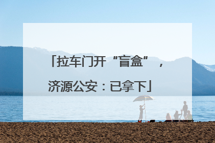 拉车门开“盲盒”，济源公安：已拿下