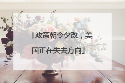 政策朝令夕改，美国正在失去方向