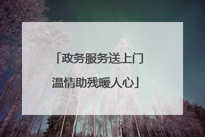 政务服务送上门 温情助残暖人心