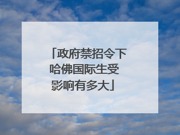 政府禁招令下 哈佛国际生受影响有多大