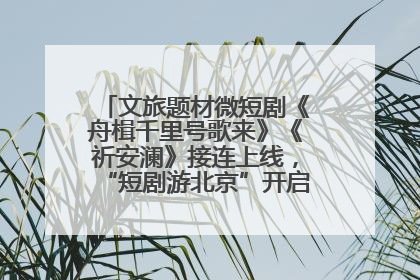 文旅题材微短剧《舟楫千里号歌来》《祈安澜》接连上线，“短剧游北京”开启大运河文化之旅
