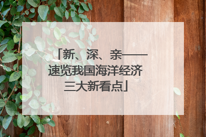 新、深、亲——速览我国海洋经济三大新看点