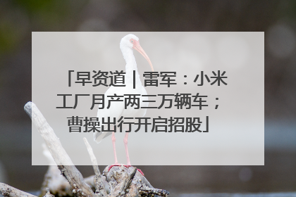 早资道｜雷军：小米工厂月产两三万辆车；曹操出行开启招股
