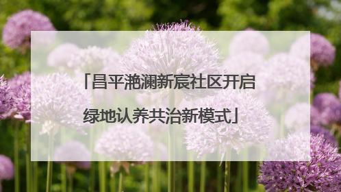 昌平滟澜新宸社区开启绿地认养共治新模式