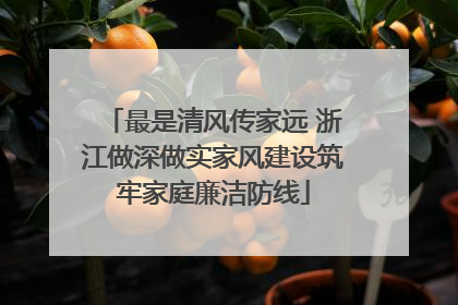 最是清风传家远 浙江做深做实家风建设筑牢家庭廉洁防线